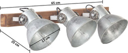 vidaXL Wandlamp industrieel E27 65x25 cm zilverkleurig