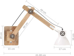 vidaXL Wandlamp industrieel rond E27 wit