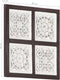 vidaXL - Wandpaneel - handgesneden - 40x40x1,5 - cm - MDF - bruin - en - wit
