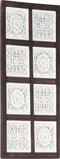 vidaXL - Wandpaneel - handgesneden - 60x60x1,5 - cm - MDF - bruin - en - wit