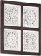 vidaXL - Wandpaneel - handgesneden - 60x60x1,5 - cm - MDF - bruin - en - wit