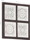 vidaXL - Wandpaneel - handgesneden - 60x60x1,5 - cm - MDF - bruin - en - wit