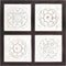 vidaXL - Wandpaneel - handgesneden - 60x60x1,5 - cm - MDF - zwart - en - wit