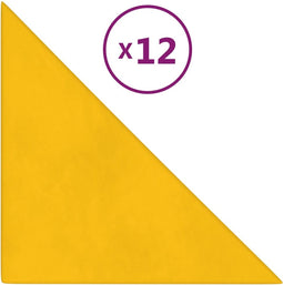 vidaXL - Wandpanelen - 12 - st - 0,54 - m² - 30x30 - cm - fluweel - geel