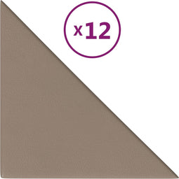 vidaXL - Wandpanelen - 12 - st - 0,54 - m² - 30x30 - cm - kunstleer - cappuccinokleurig