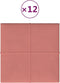 vidaXL - Wandpanelen - 12 - st - 1,08 - m² - 30x30 - cm - fluweel - roze