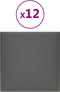 vidaXL - Wandpanelen - 12 - st - 1,08 - m² - 30x30 - cm - kunstleer - grijs