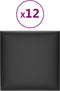 vidaXL - Wandpanelen - 12 - st - 1,08 - m² - 30x30 - cm - kunstleer - zwart