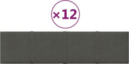 vidaXL - Wandpanelen - 12 - st - 1,08 - m² - 60x15 - cm - fluweel - donkergrijs