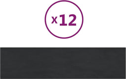 vidaXL - Wandpanelen - 12 - st - 1,08 - m² - 60x15 - cm - fluweel - zwart