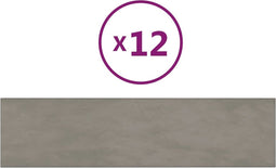 vidaXL - Wandpanelen - 12 - st - 1,08 - m² - 60x15 - cm - fluweel - lichtgrijs