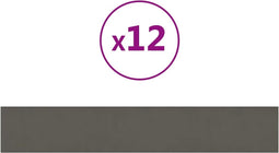 vidaXL - Wandpanelen - 12 - st - 1,62 - m² - 90x15 - cm - fluweel - donkergrijs