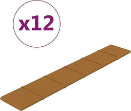 vidaXL - Wandpanelen - 12 - st - 1,62 - m² - 90x15 - cm - fluweel - bruin