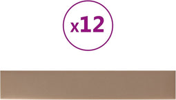 vidaXL - Wandpanelen - 12 - st - 1,62 - m² - 90x15 - cm - kunstleer - cappuccinokleurig