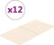 vidaXL - Wandpanelen - 12 - st - 2,16 - m² - 60x30 - cm - fluweel - crèmekleurig