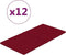 vidaXL - Wandpanelen - 12 - st - 2,16 - m² - 60x30 - cm - fluweel - wijnrood