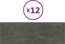 vidaXL - Wandpanelen - 12 - st - 3,24 - m² - 90x30 - cm - fluweel - donkergrijs
