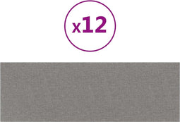 vidaXL - Wandpanelen - 12 - st - 3,24 - m² - 90x30 - cm - stof - lichtgrijs