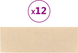 vidaXL - Wandpanelen - 12 - st - 3,24 - m² - 90x30 - cm - stof - crèmekleurig