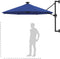 vidaXL - Wandparasol - met - LED's - 300 - cm - blauw
