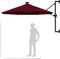 vidaXL - Wandparasol - met - LED's - 300 - cm - bordeauxrood
