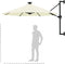 vidaXL - Wandparasol - met - LED's - 300 - cm - groen
