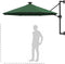 vidaXL - Wandparasol - met - LED's - 300 - cm - groen
