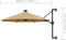vidaXL - Wandparasol - met - LED's - 300 - cm - taupe