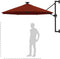 vidaXL - Wandparasol - met - LED's - 300 - cm - terracottakleurig