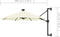 vidaXL - Wandparasol - met - LED's - 300 - cm - zandkleurig
