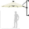 vidaXL - Wandparasol - met - LED's - 300 - cm - zandkleurig