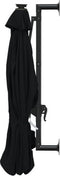 vidaXL - Wandparasol - met - LED's - 300 - cm - zwart