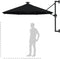 vidaXL - Wandparasol - met - LED's - 300 - cm - zwart