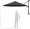 vidaXL - Wandparasol - met - metalen - paal - 300 - cm - antraciet