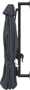 vidaXL - Wandparasol - met - metalen - paal - 300 - cm - antraciet