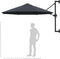 vidaXL - Wandparasol - met - metalen - paal - 300 - cm - antraciet
