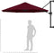 vidaXL - Wandparasol - met - metalen - paal - 300 - cm - bordeauxrood