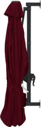 vidaXL - Wandparasol - met - metalen - paal - 300 - cm - bordeauxrood