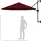 vidaXL - Wandparasol - met - metalen - paal - 300 - cm - bordeauxrood