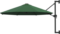 vidaXL - Wandparasol - met - metalen - paal - 300 - cm - groen