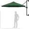 vidaXL - Wandparasol - met - metalen - paal - 300 - cm - groen