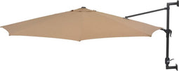 vidaXL - Wandparasol - met - metalen - paal - 300 - cm - taupe