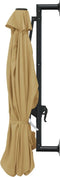 vidaXL - Wandparasol - met - metalen - paal - 300 - cm - taupe