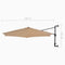 vidaXL - Wandparasol - met - metalen - paal - 300 - cm - taupe