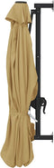 vidaXL - Wandparasol - met - metalen - paal - 300 - cm - taupe