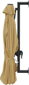 vidaXL - Wandparasol - met - metalen - paal - 300 - cm - taupe
