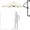 vidaXL - Wandparasol - met - metalen - paal - 300 - cm - zandkleurig