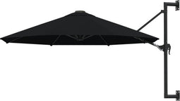 vidaXL - Wandparasol - met - metalen - paal - 300 - cm - zwart