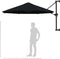 vidaXL - Wandparasol - met - metalen - paal - 300 - cm - zwart