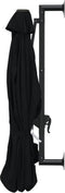 vidaXL - Wandparasol - met - metalen - paal - 300 - cm - zwart